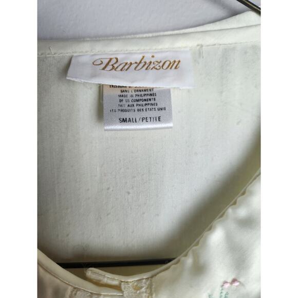 Vintage Barbizon Embroidered Long Nightgown cream, sz S Prairie, cottagecore - Picture 5 of 8